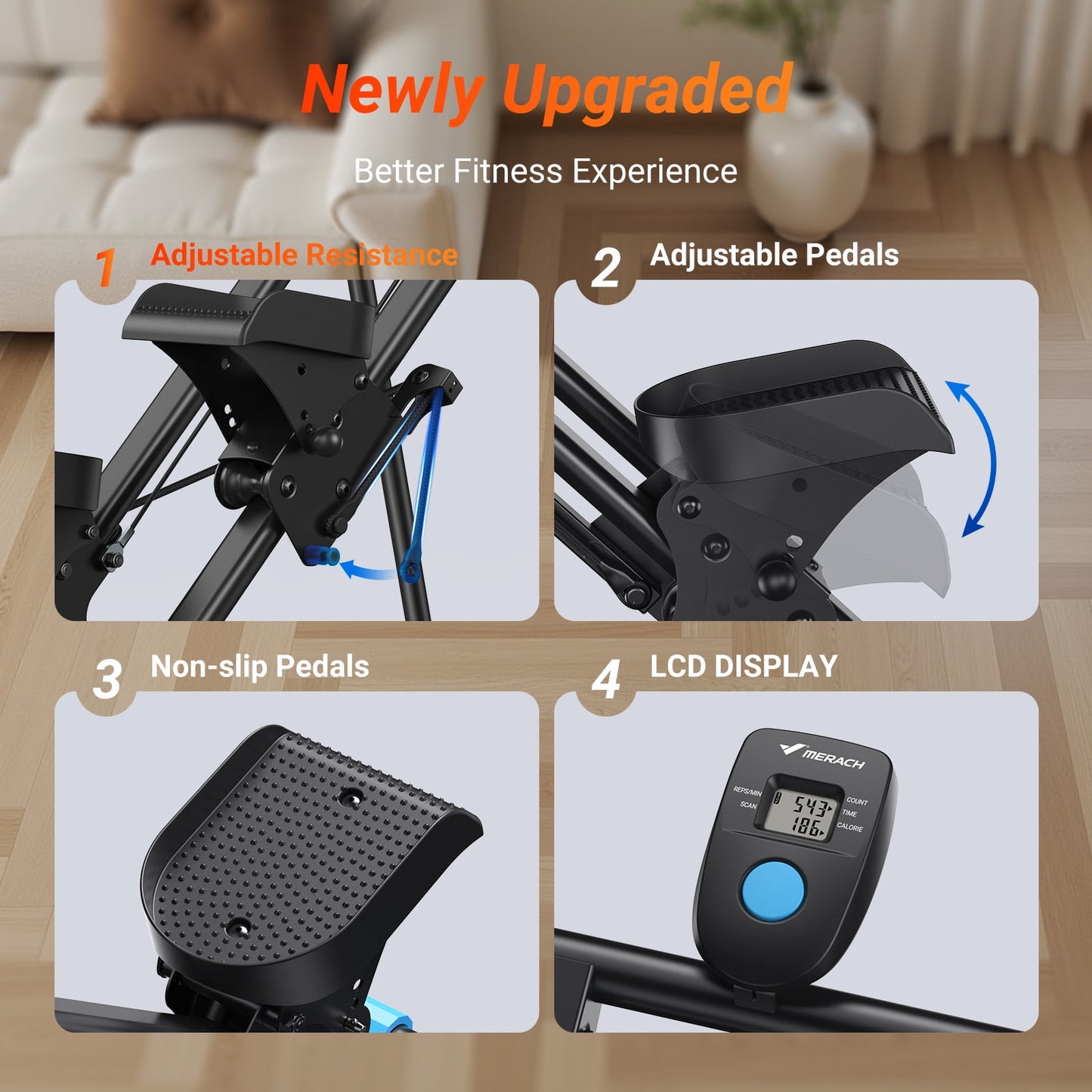 Transform Your Home Workouts with the MERACH Compact Foldable Vertical Climber - Ultimate Full-Body Cardio Machine for All Fitness Levels