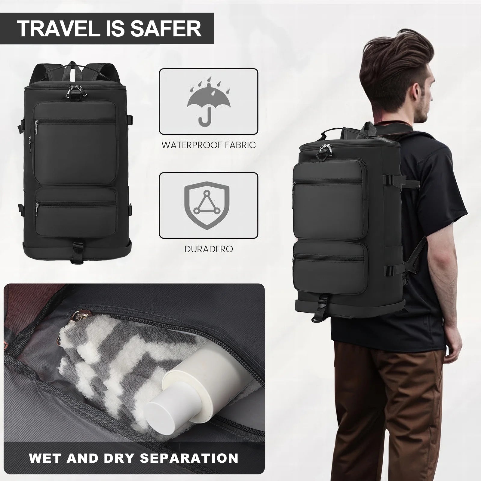 Gynky Duffle Bag Gym Bags Waterproof Sports Duffel Bags Travel Weekender Bag for Men Women Overnight Bag with Shoes Compartment