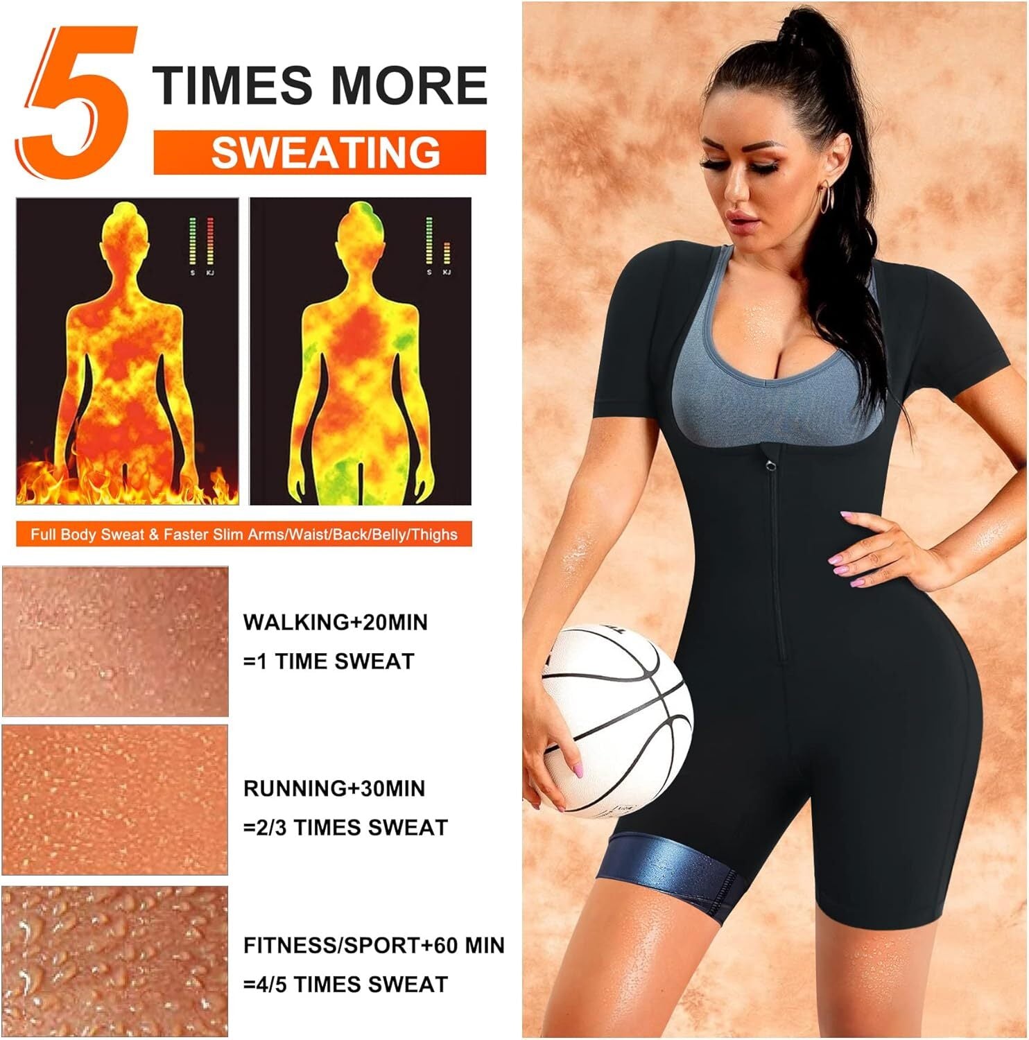 Women Sauna Sweat Suits Weight Loss Workout Vest Waist Trainer Shirt Shapewear