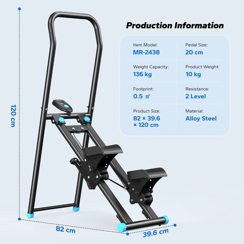 Transform Your Home Workouts with the MERACH Compact Foldable Vertical Climber - Ultimate Full-Body Cardio Machine for All Fitness Levels