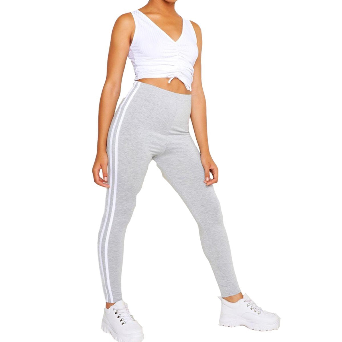 Women High Waist Gym Leggings Fitness Sports Running Ladies Yoga Pants UK
