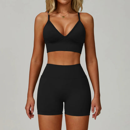 Women's Yoga Set - 2/3 Piece Gym Apparel, High Waist Leggings and Sports Bra for Fitness and Workout