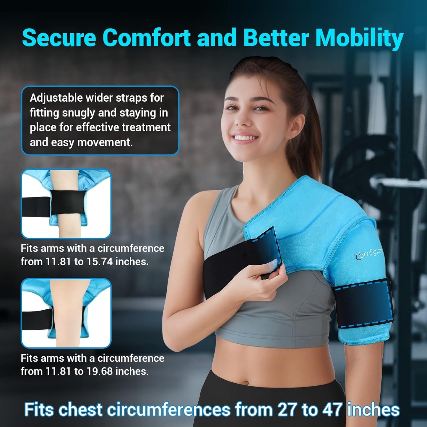 Ultimate 3D Shoulder Ice Pack Wrap for Fast Pain Relief and Recovery - Reusable Gel Cold Therapy Sleeve for Rotator Cuff Injuries, Arthritis, and Surgery (S/M)