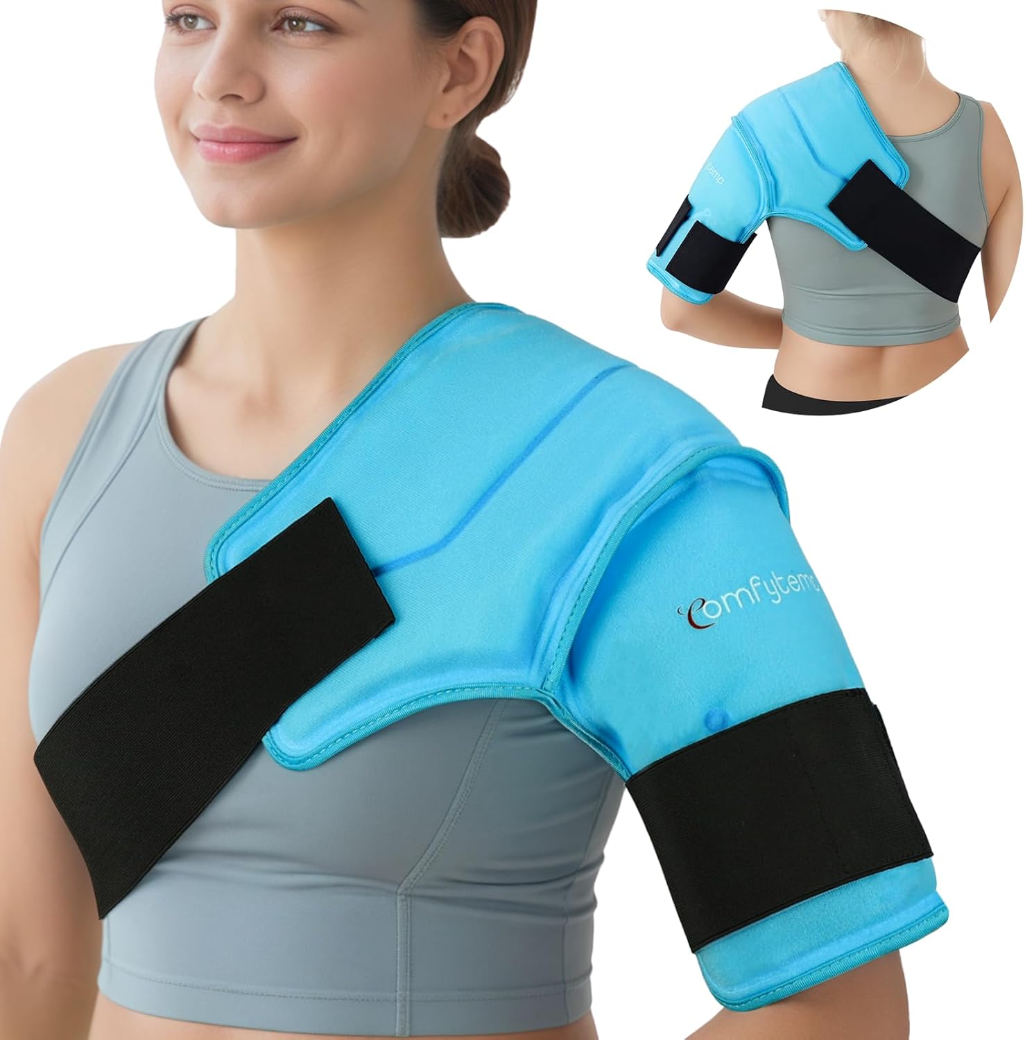 Ultimate 3D Shoulder Ice Pack Wrap for Fast Pain Relief and Recovery - Reusable Gel Cold Therapy Sleeve for Rotator Cuff Injuries, Arthritis, and Surgery (S/M)