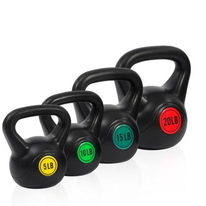 Balancefrom Wide Grip Kettlebell Exercise Fitness Weight Set, 4-Pieces: 5Lb, 10Lb, 15Lb and 20Lb Kettlebells