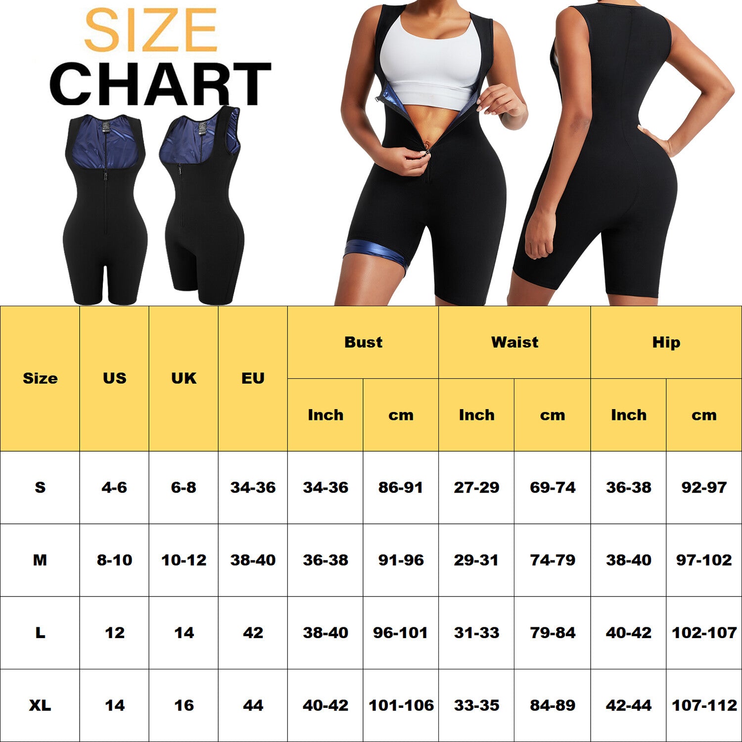 Women Sauna Sweat Suits Weight Loss Workout Vest Waist Trainer Shirt Shapewear