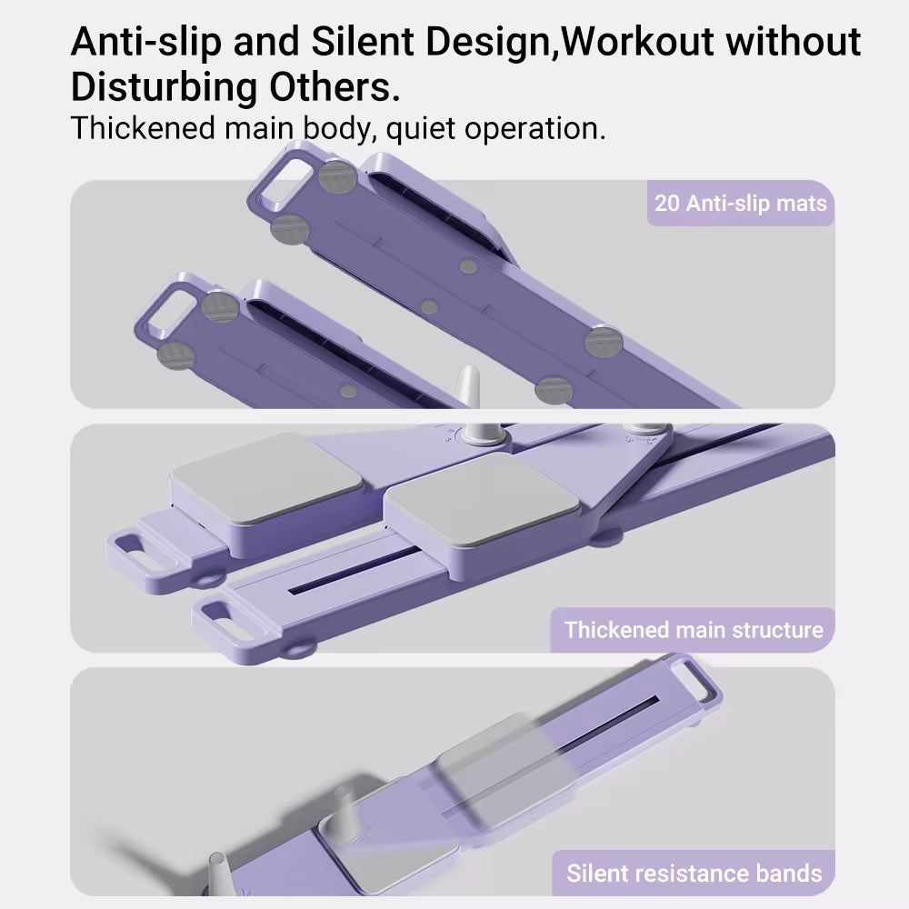 2-in-1 Abs and Ski Board - Portable Core and Leg Trainer, Versatile Pilates Reformer for Home Fitness, Lightweight Full-Body Workout Equipment