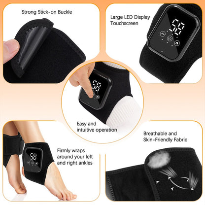 Cordless Electric Heating Foot Ankle Massager with Hot Compress & Heat Vibration