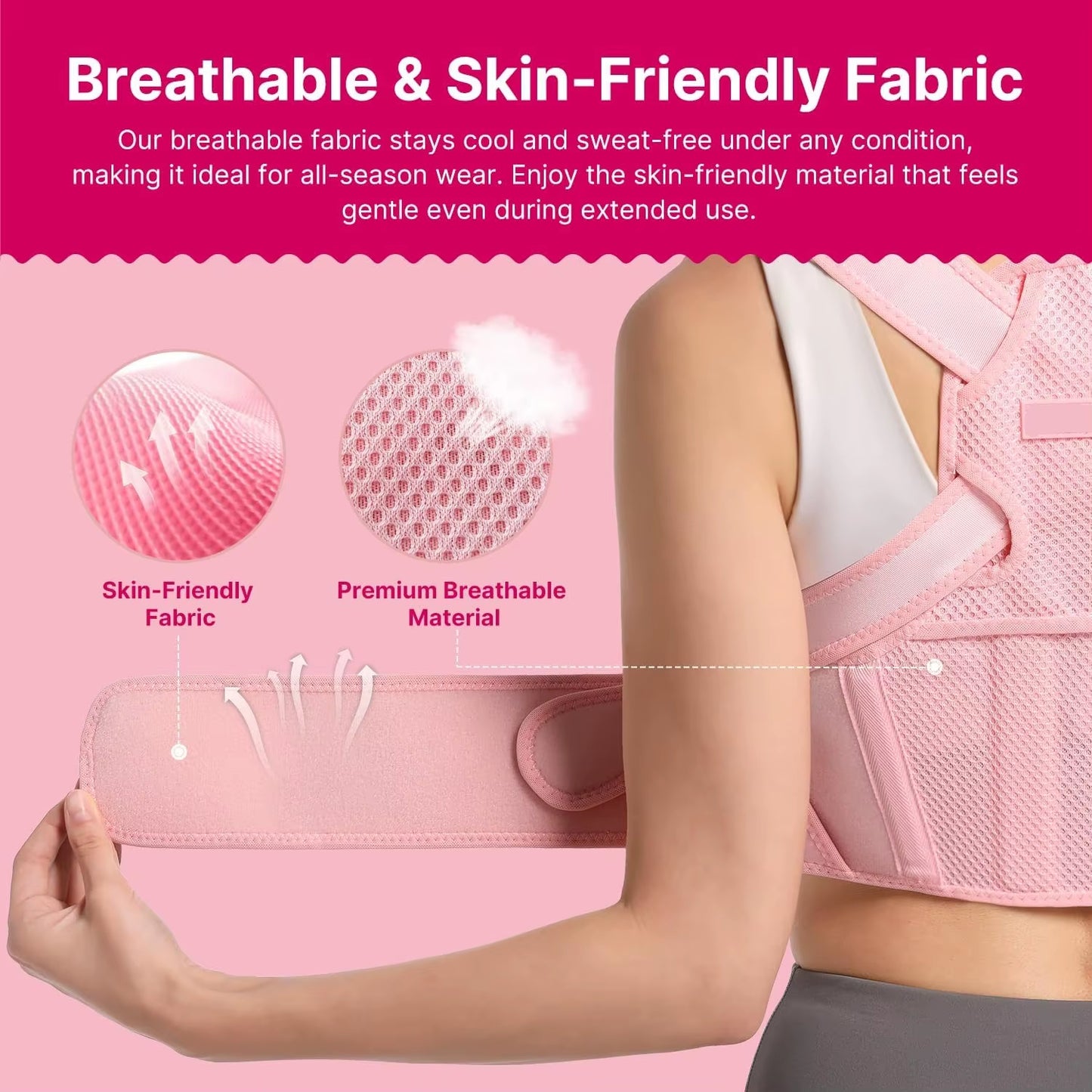 Adjustable Lightweight Upper Back Brace and Posture Corrector for Men and Women, Shoulder Straightener for Neck and Shoulder Support