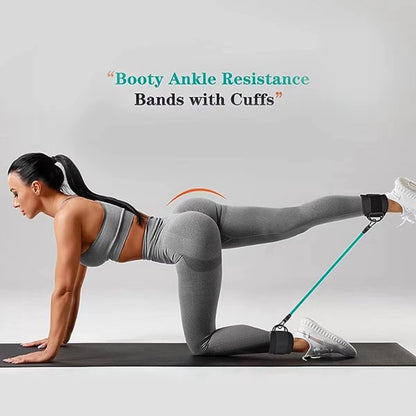 TPE Resistance Bands Ankle Straps Fitness Booty Band Squat Glute Workout Yoga Gym Equipment Guard Leg Strength Safety Extensions