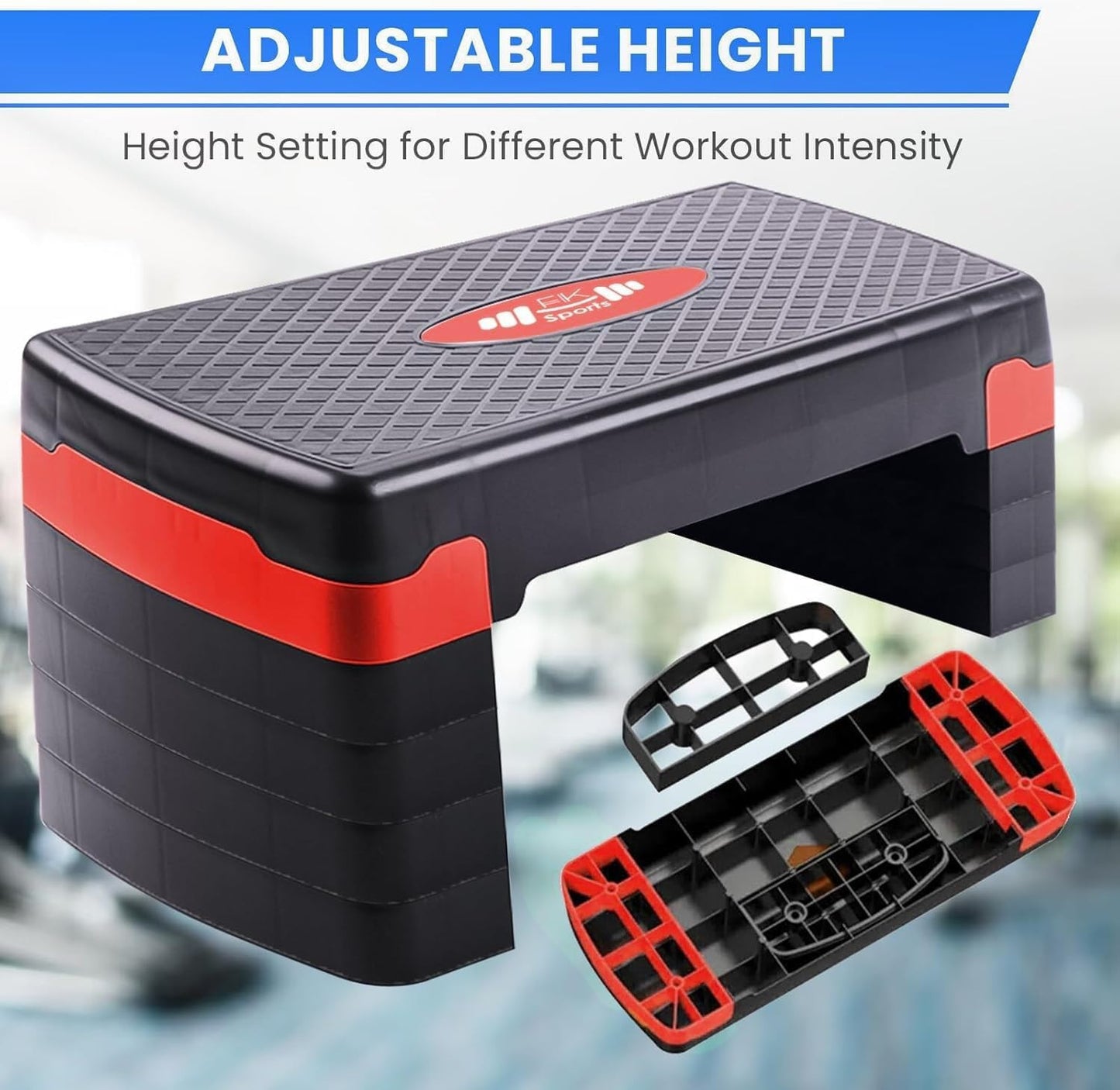 Aerobic Stepper Adjustable Height 2-3-5 Levels Exercise Stepper for Home Yoga