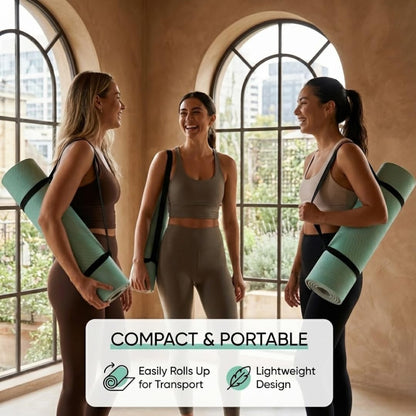 TPE Yoga Mat (72" X 24" X 5Mm) - Cruise Color Non-Slip Workout Mat with Alignment Lines for Women & Men - Durable, Eco-Friendly, Latex-Free Exercise Mat for Home, Pilates & Fitness by
