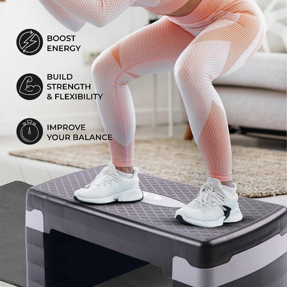 Aerobic Stepper Adjustable Height 2-3-5 Levels Exercise Stepper for Home Yoga