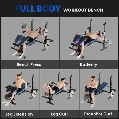 Multi-Function Adjustable Weight Training Bench Gym Fitness Lifting Bench