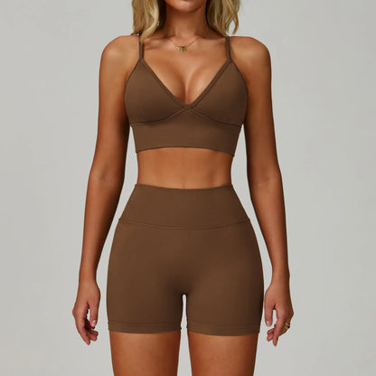 Women's Yoga Set - 2/3 Piece Gym Apparel, High Waist Leggings and Sports Bra for Fitness and Workout
