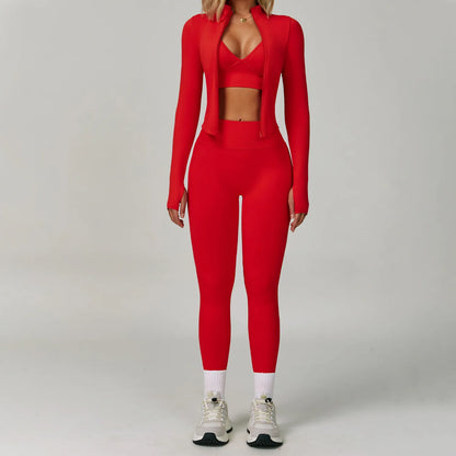 Women's Yoga Set - 2/3 Piece Gym Apparel, High Waist Leggings and Sports Bra for Fitness and Workout