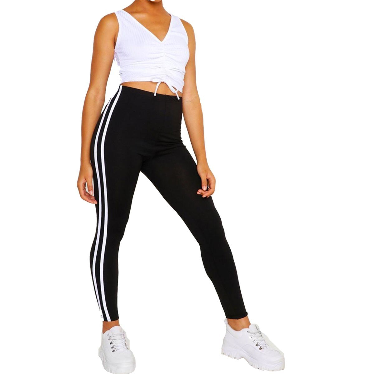Women High Waist Gym Leggings Fitness Sports Running Ladies Yoga Pants UK