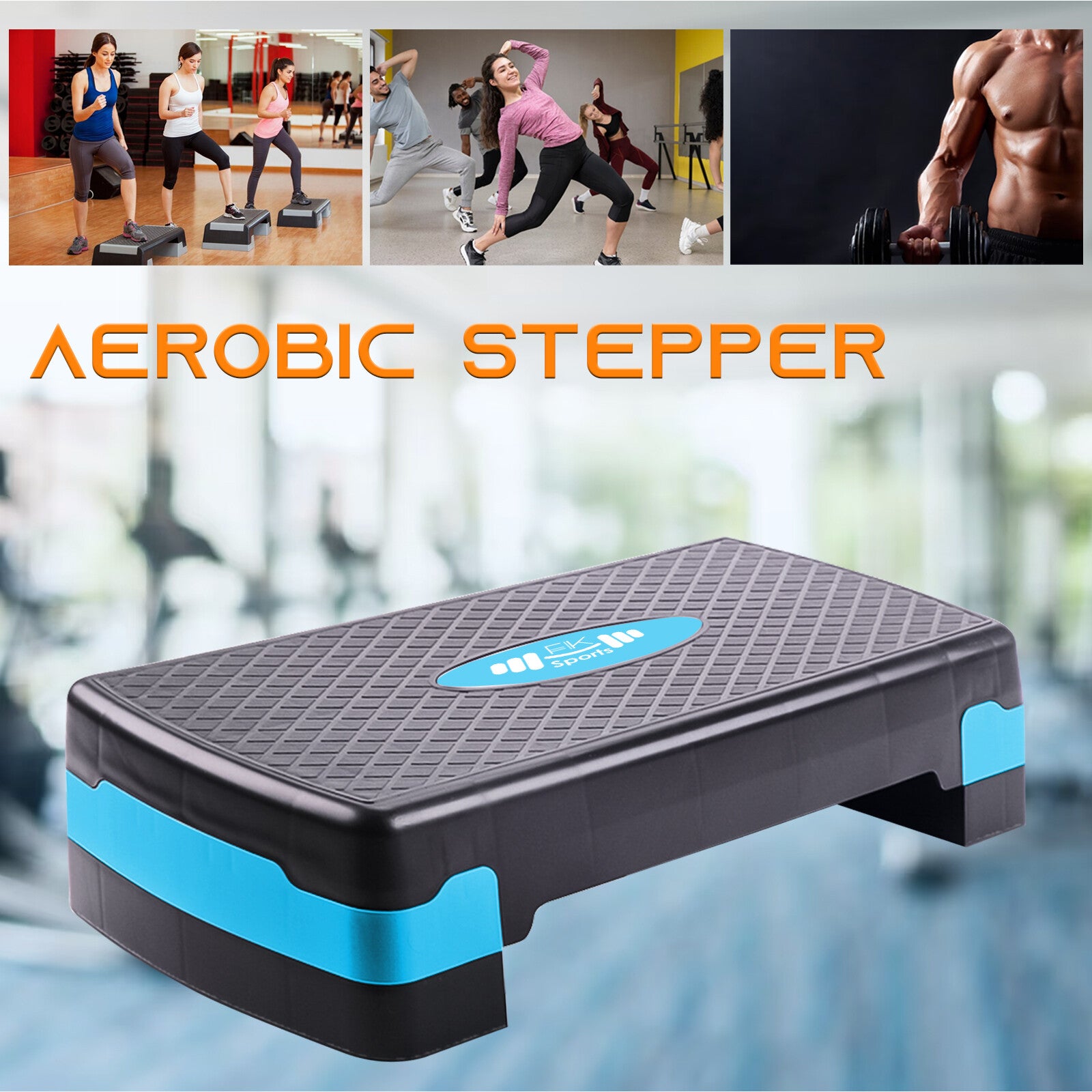 Aerobic Stepper Adjustable Height 2-3-5 Levels Exercise Stepper for Home Yoga