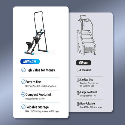 Transform Your Home Workouts with the MERACH Compact Foldable Vertical Climber - Ultimate Full-Body Cardio Machine for All Fitness Levels