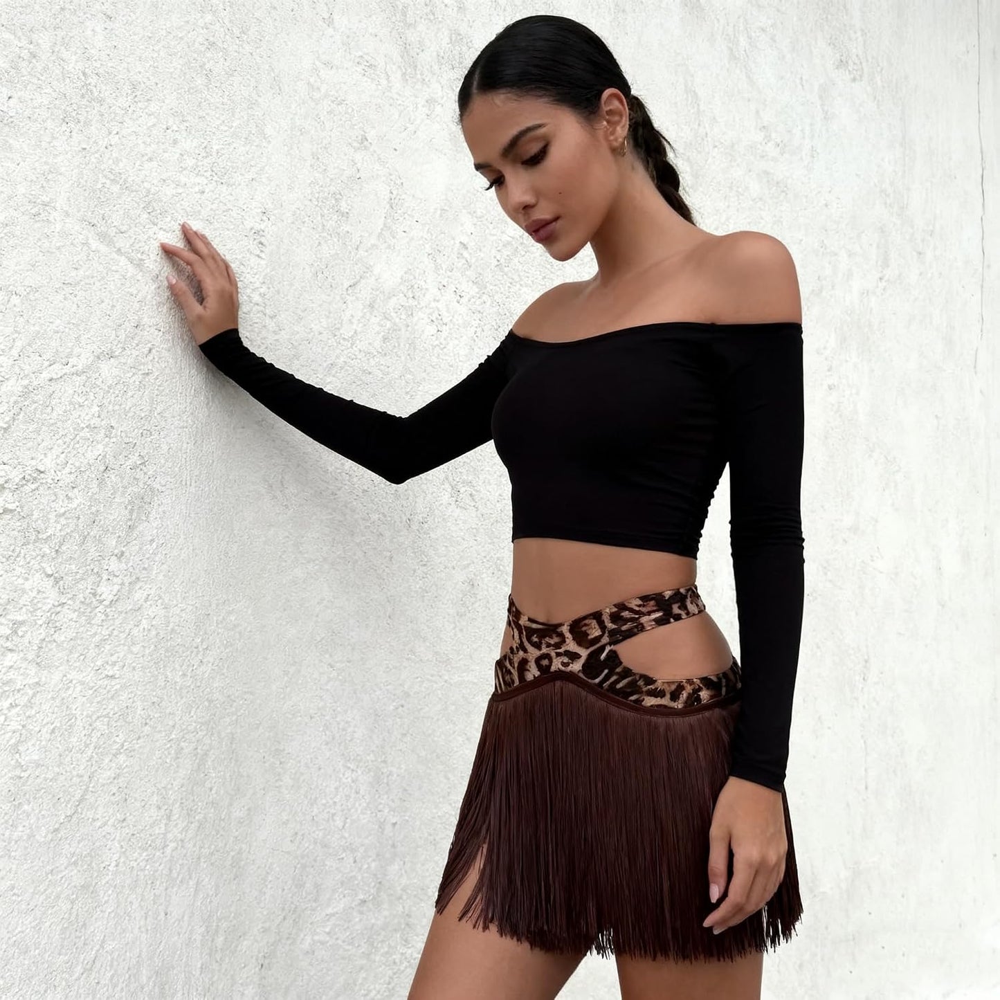 Fringe Skirt for Women Salsa Party Latin Dance Skirt with Shorts Dance Clothes Rave Outfit Dance Wear
