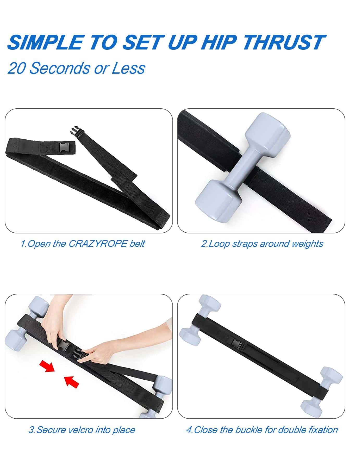 Hip Thrust Belt, Workout with Dumbbell Kettlebell for Butt Lunge Reverse Squat Glute Bridge Gym Accessories, Sport, Gym, Home Exercise, Sport Accessories, Gym Accessories, Crossfit Accessories