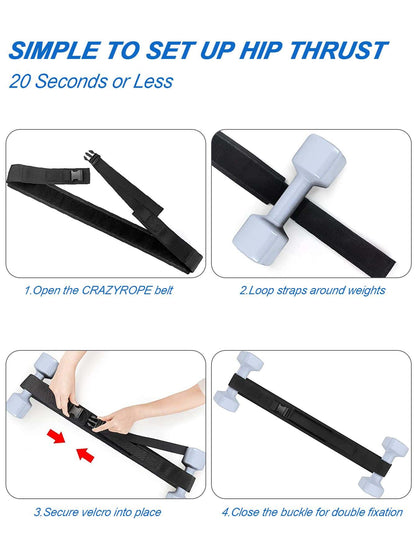 Hip Thrust Belt, Workout with Dumbbell Kettlebell for Butt Lunge Reverse Squat Glute Bridge Gym Accessories, Sport, Gym, Home Exercise, Sport Accessories, Gym Accessories, Crossfit Accessories