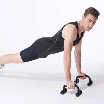 I-Shaped Push-Up Rack with Hand Sponge Grip Bars for Muscle Training and Home Gym Fitness