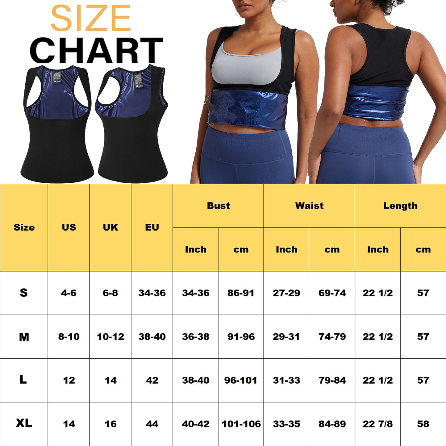 Women Sauna Sweat Suits Weight Loss Workout Vest Waist Trainer Shirt Shapewear