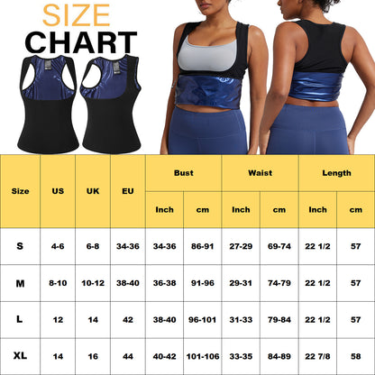 Women Sauna Sweat Suits Weight Loss Workout Vest Waist Trainer Shirt Shapewear