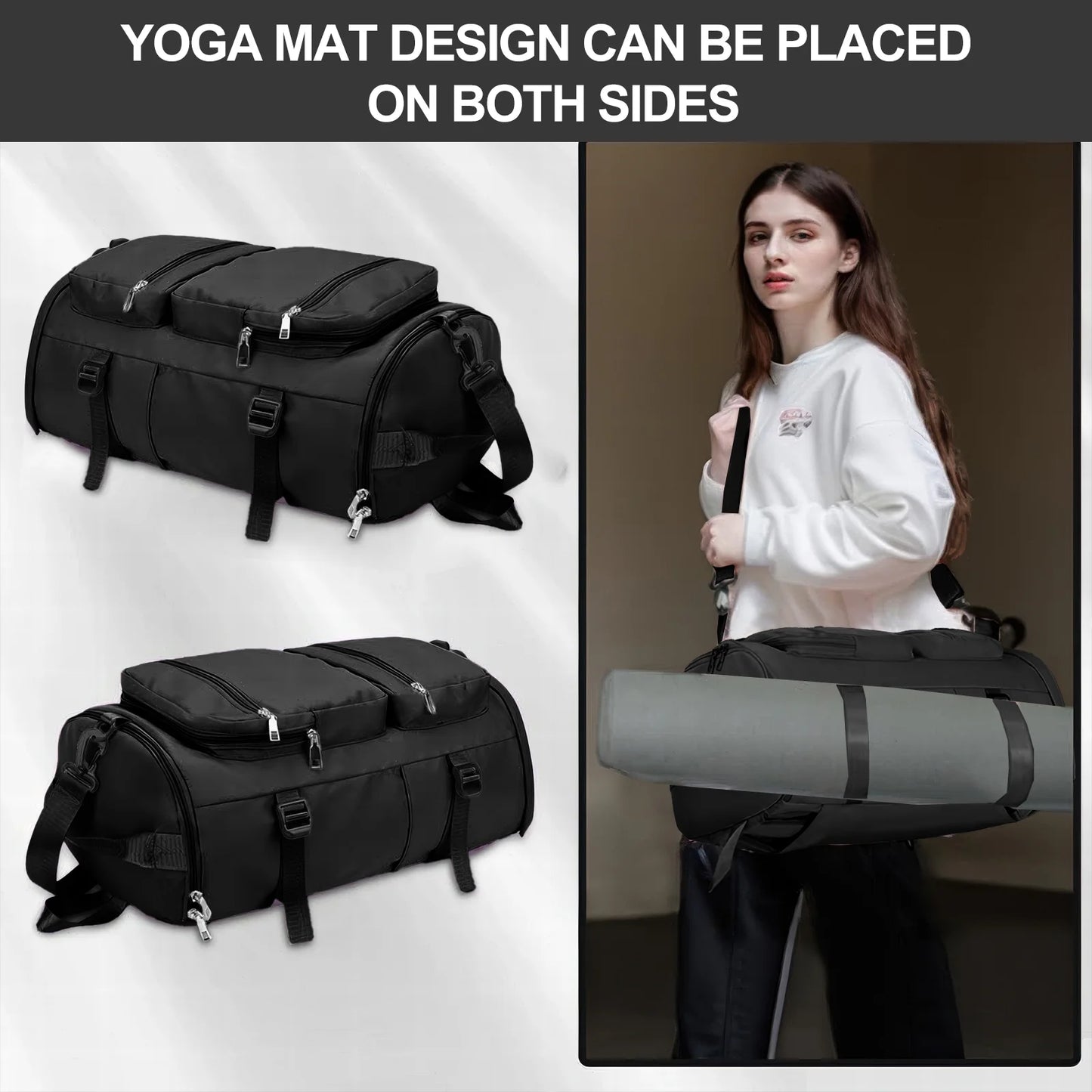 Gynky Duffle Bag Gym Bags Waterproof Sports Duffel Bags Travel Weekender Bag for Men Women Overnight Bag with Shoes Compartment