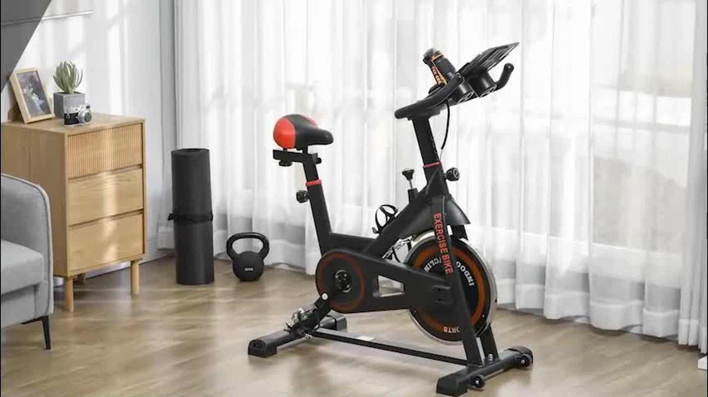 8Kg Flywheel Exercise Bike Adjustable Fitness Cycle Trainer, Black