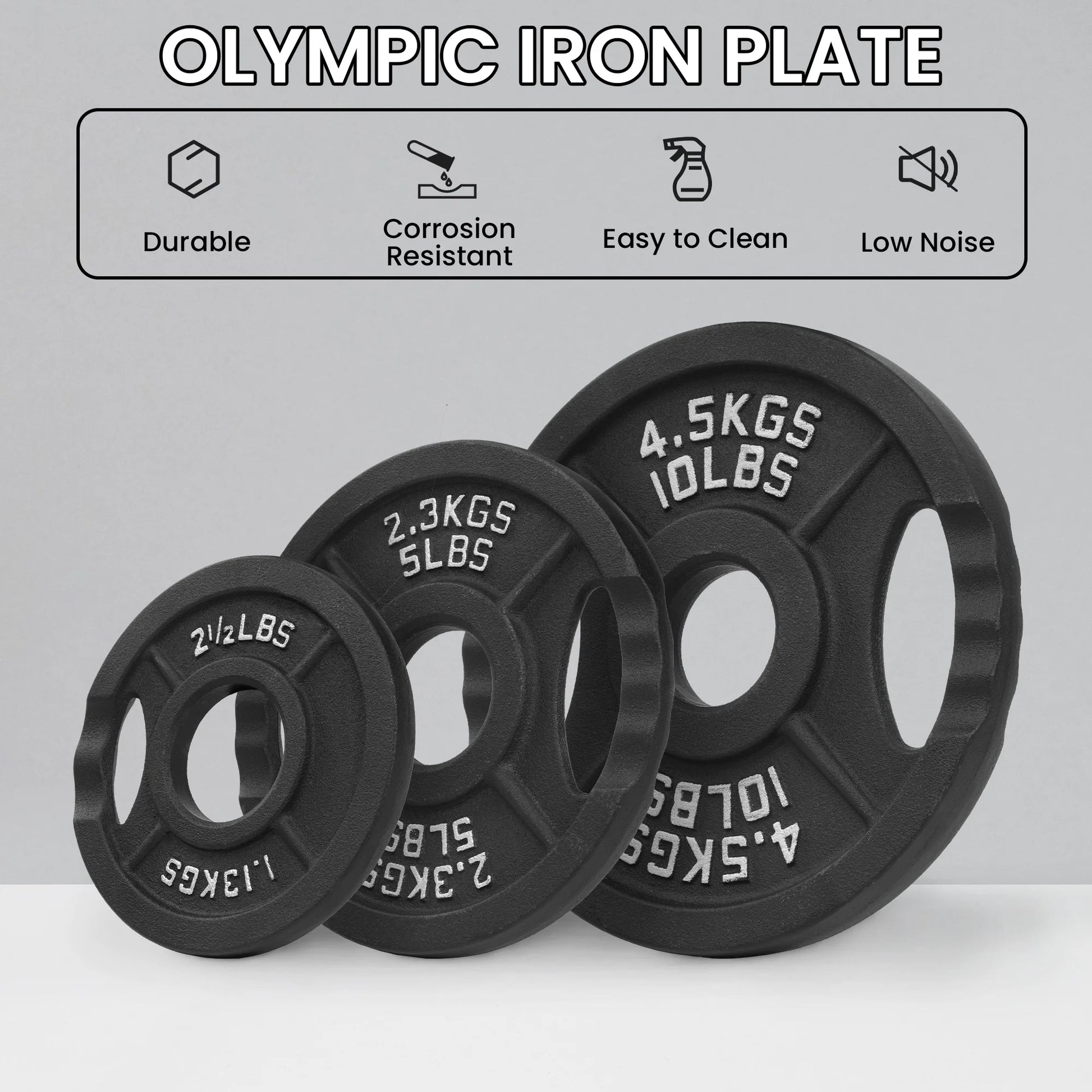 Balancefrom Classic Cast Iron Weight Plates for Strength Training, 2-Inch, 35-Pound, Set