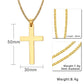 VNOX Classic Mens Cross Pendant Necklace 24" Stainless Steel Link Chain Necklace Christ Faith Prayer Jewelry