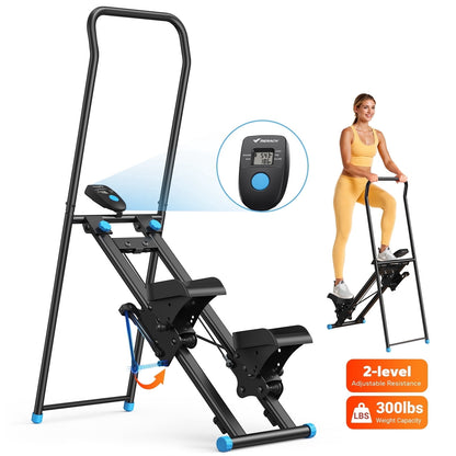 Transform Your Home Workouts with the MERACH Compact Foldable Vertical Climber - Ultimate Full-Body Cardio Machine for All Fitness Levels