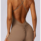 Quick-Drying Nude Feel Hip Lifting Women's Summer Running Sling One-Piece