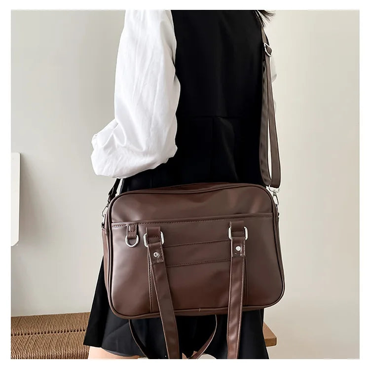 Preppy Style PU Leather Shoulder Bag