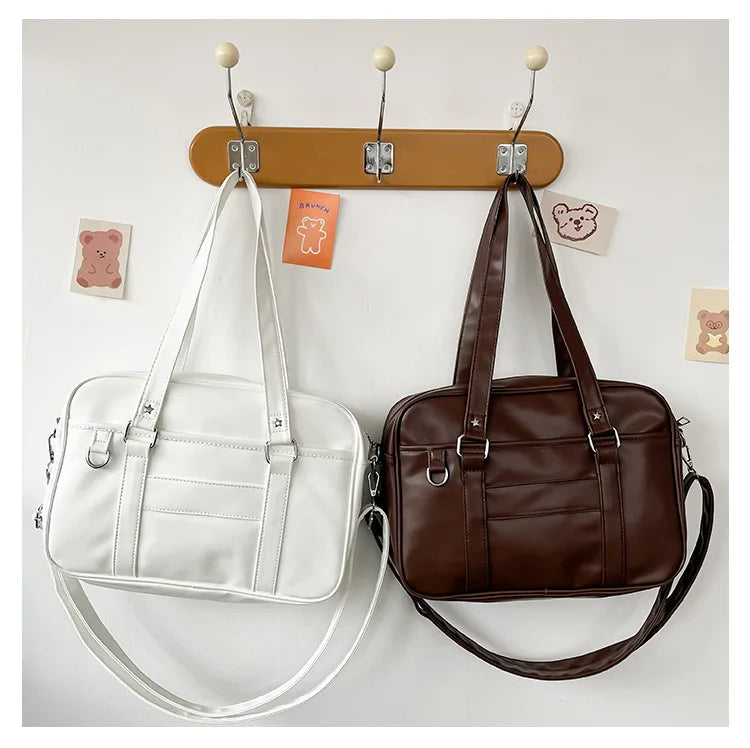 Preppy Style PU Leather Shoulder Bag