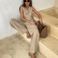 Chic Linen Cotton Two-Piece Suit