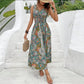 Women Flower Print Dress Boho A-Line Long Dress Women Summer Vintage Maxi Dresses Casual Loose Holiday Party Dress 2023