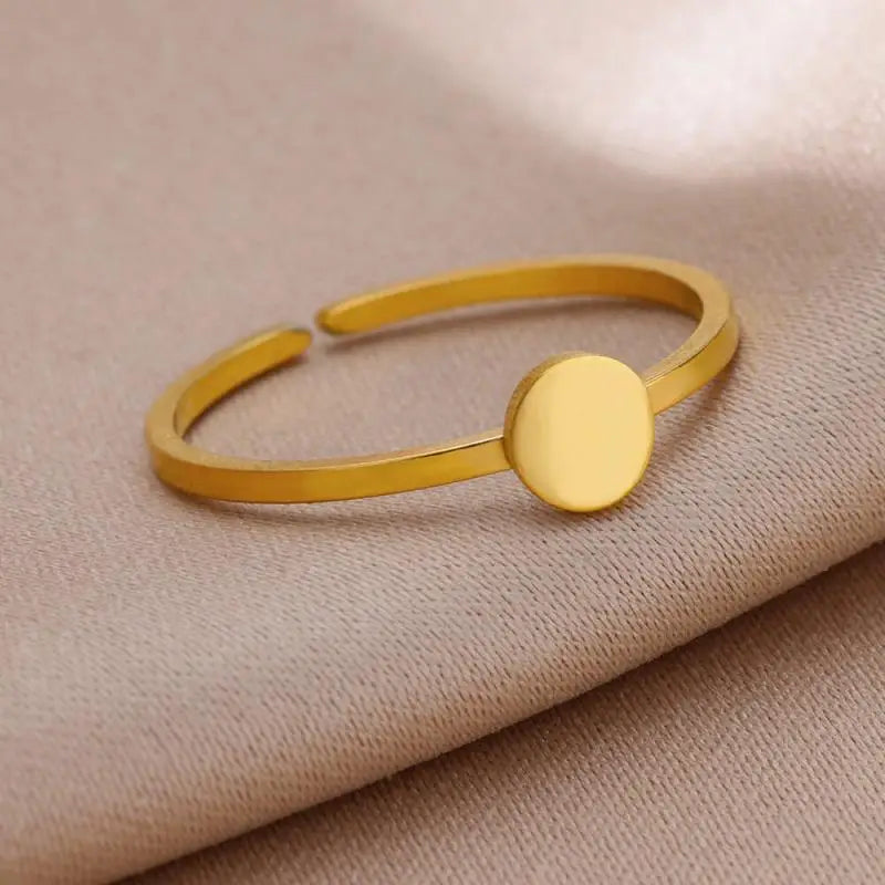 Gold Stainless Steel Heart Ring