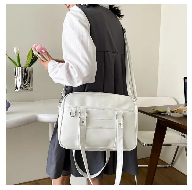 Preppy Style PU Leather Shoulder Bag