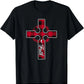 Christian Christmas Cross Plaid Santa Hat T-Shirt