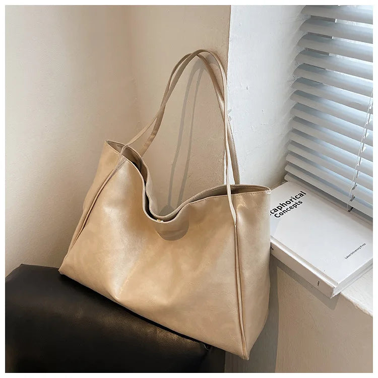 Stylish Large Capacity PU Leather Tote Bag