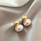 Elegant Gold Pearl Earrings