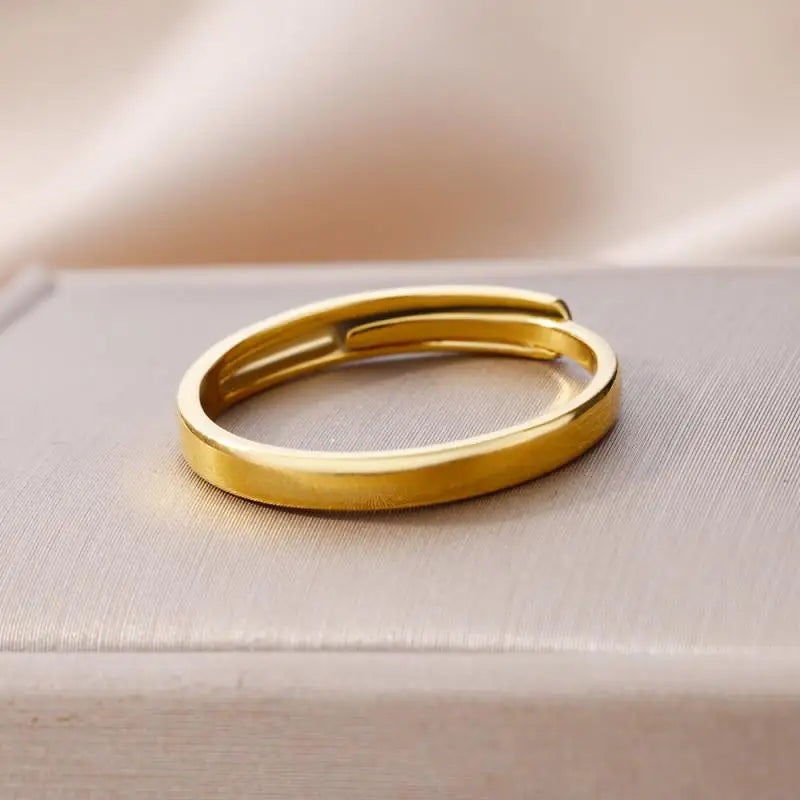 Gold Stainless Steel Heart Ring