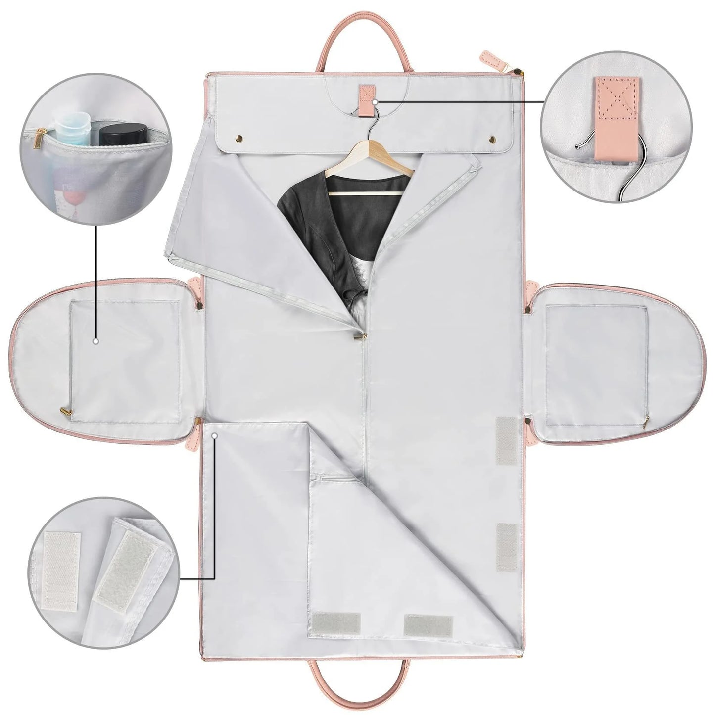 Custom Foldable PU Leather Garment Bag