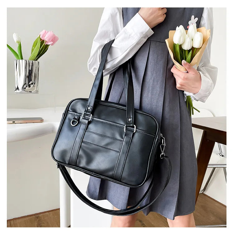 Preppy Style PU Leather Shoulder Bag