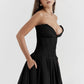 Elegant Black Strapless Corset Dress