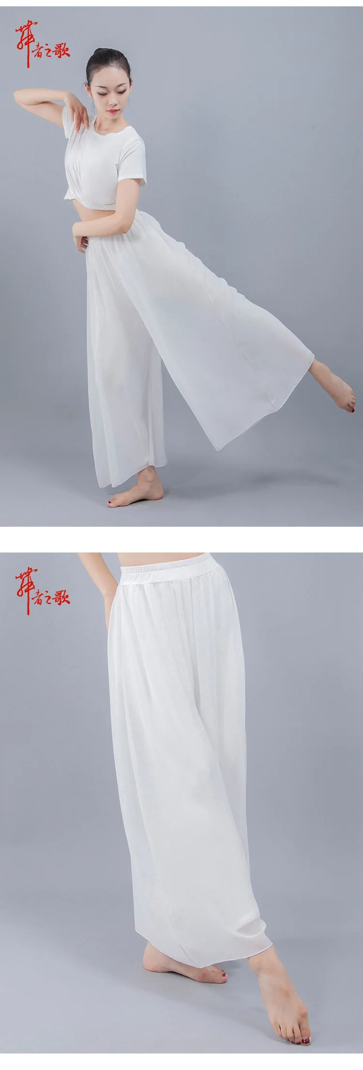 Chiffon Wide-Leg Dance Pants