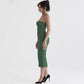 Elegant Green Spaghetti Strap Dress